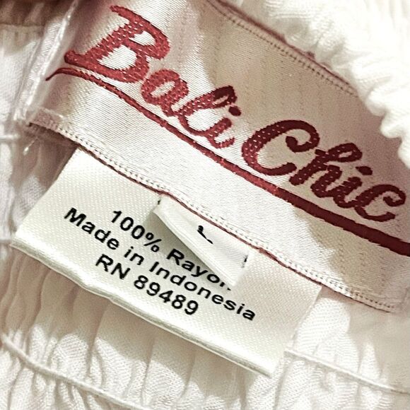 Bali Chic White Black Embroidery Smocked Tube Tie Halter Top Dress - Picture 15 of 15